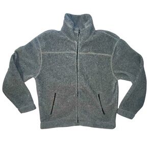Gap Grey Full Zip Fleece Jacket Pockets Size XL